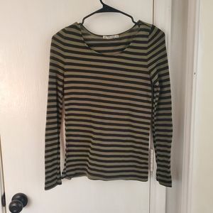 Small Green Striped Botique Long Sleeve Shirt